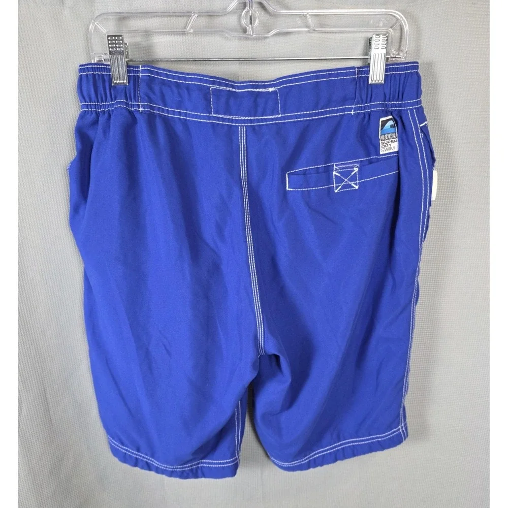 Superdry Mens Graphic Regular Swimming Shorts Med Navy Blue Polyester Spellout